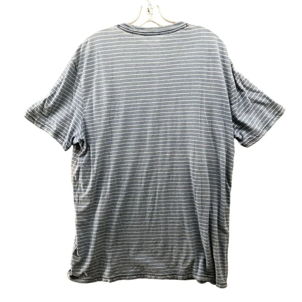 Calvin Klein T Shirt Mens XL Short Sleeve Sunwash Crewneck Blue White‎ Striped